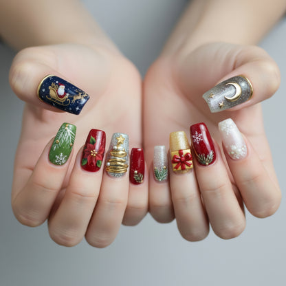 Christmas 3D Press On Nails