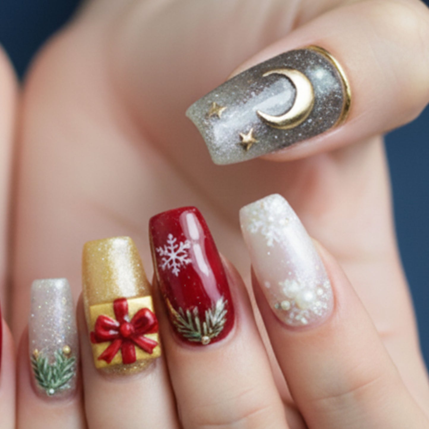 Christmas 3D Press On Nails