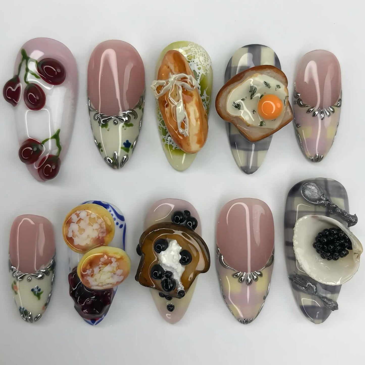 Whimsical 3D Food Nails