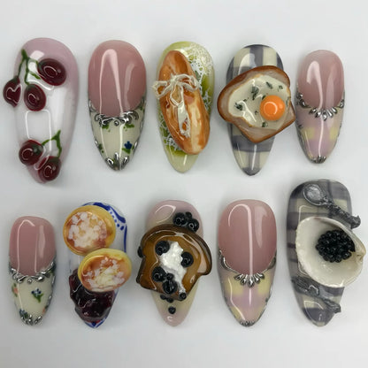Whimsical 3D Food Nails