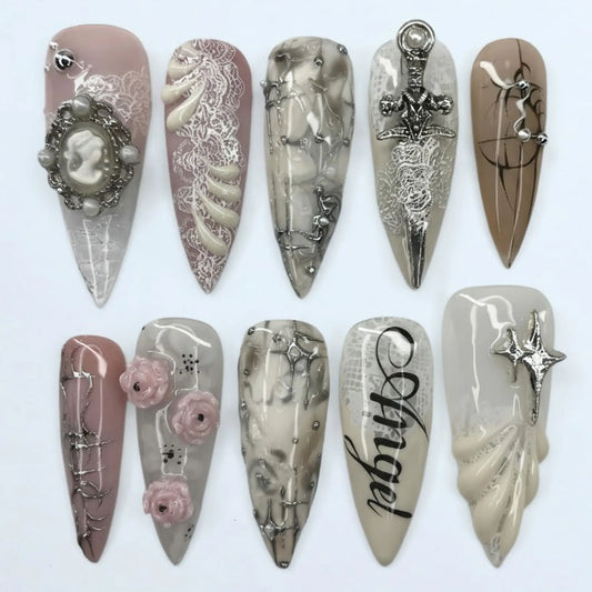 Gothic Romance 3D Nails