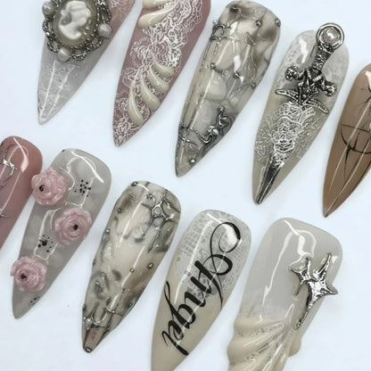 Gothic Romance 3D Nails