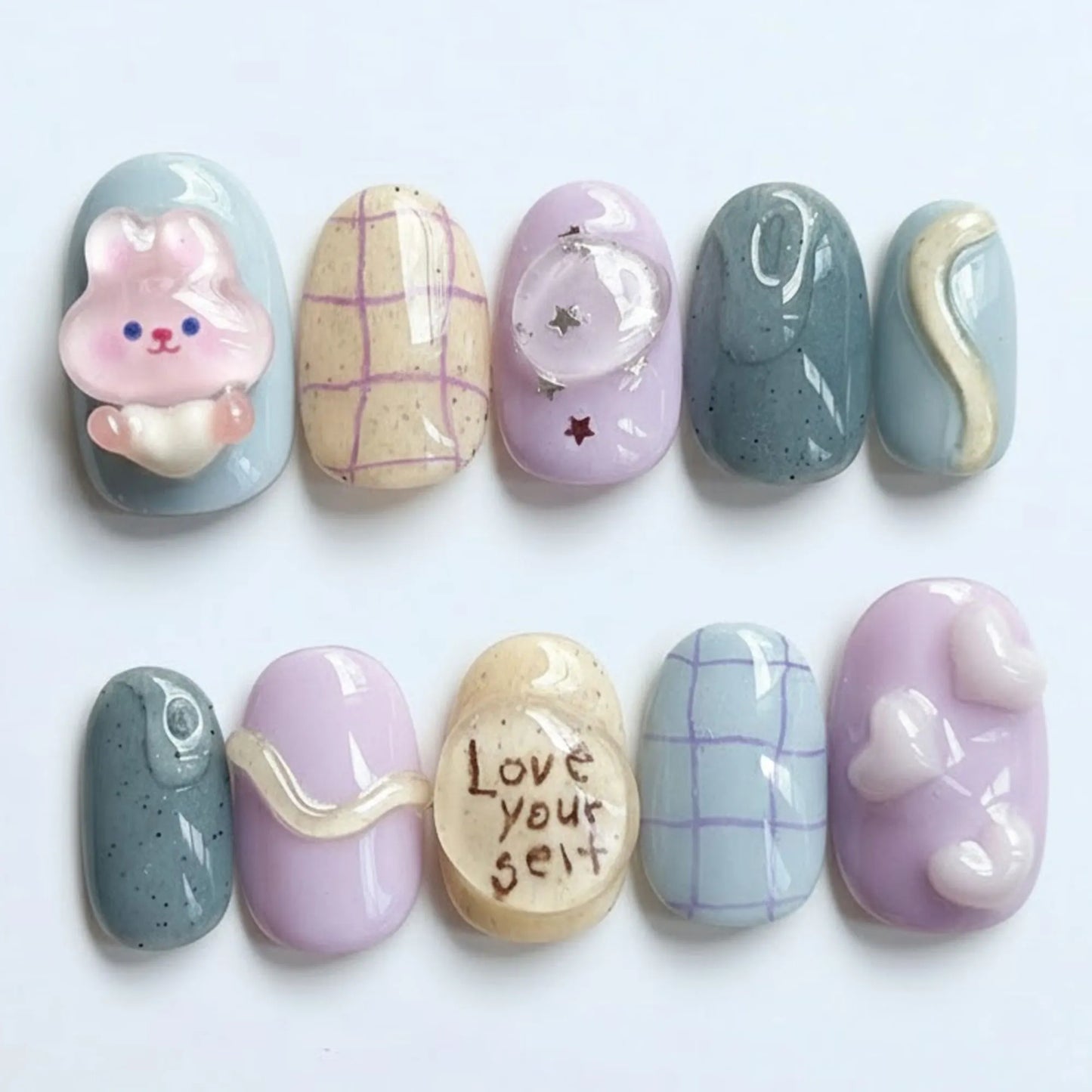 "Love Yourself" Pastel Nails