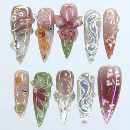 Ethereal Bloom 3D Nails