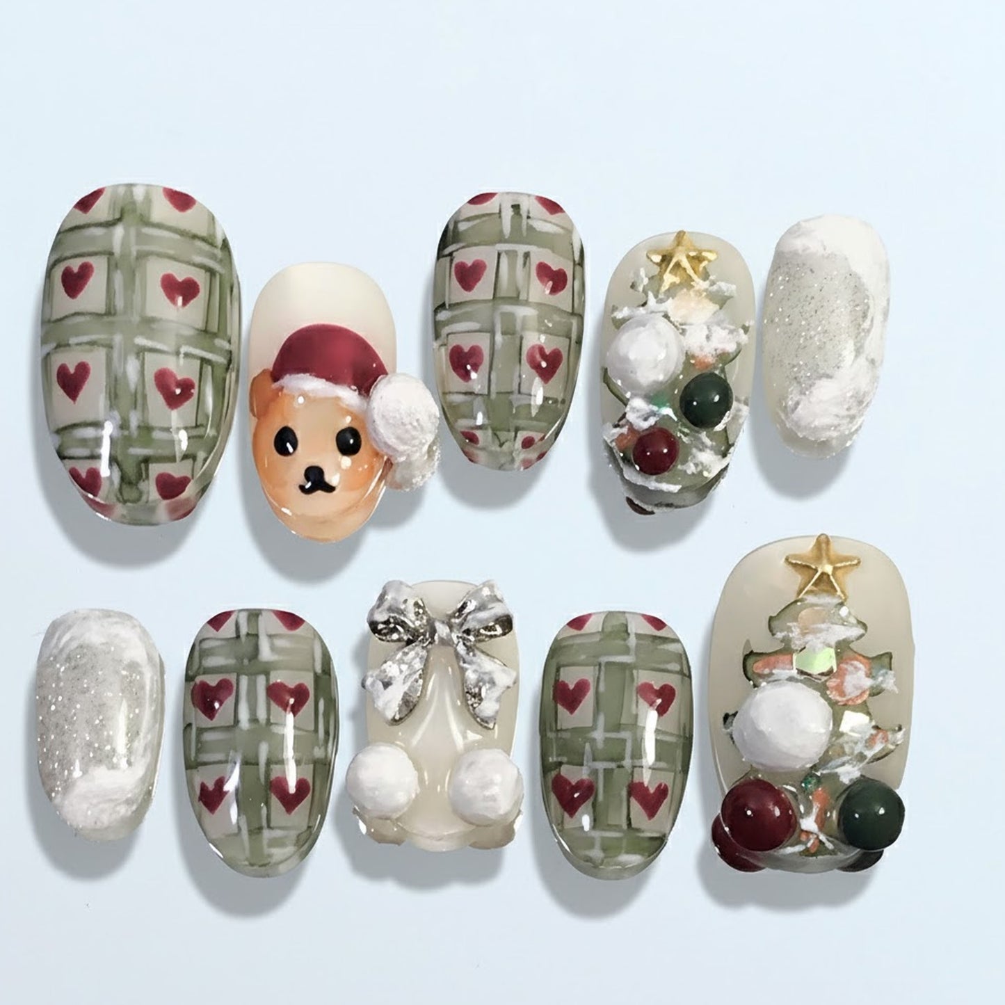 Nails Christmas Tree & Bow